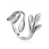Floral Design Silver Ring The Liquid, Ring Size: Adjustable, image 