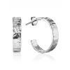 Textured Silver Hoop Earrings The Liquid, image 