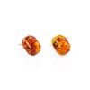 Geometric Silver Cufflinks With Natural Amber, image 