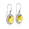 Ornate Silver Amber With Inclusions Earrings The Clio, image 