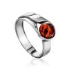 Оригинальное кольцо «Лея» из серебра и коньячного янтаря, Ring Size: 13 / 22, image 