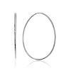 Ribbed White Gold Hoop Earrings, image 