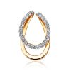 Double Loop Design Gold Crystal Pendant, image 