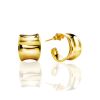 ​Gold-plated sterling silver creole stud hoop earrings The Liquid, image 