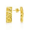 18ct Gold on Sterling Silver ​Textured Drop Earrings The Liquid, image 