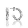 Chunky Silver Textured Hoop Earrings The Liquid, image 