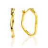 Small 18ct Gold on Sterling Silver ​Hammered Hoop Earrings The Liquid, image 