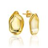 Statement 18ct Gold on Sterling Silver Hammered Stud Earrings The Liquid, image 