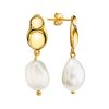 18ct Gold on Sterling Silver Hammered Dangles with Pearl The Palazzo, image 