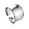 Stylishly Modern Silver Ring With Brushed Finish The Liquid, Ring Size: Adjustable, image 