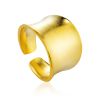Gorgeous Gold-Plated Silver Ring With Brushed Finish The Liquid, Ring Size: Adjustable, image 