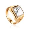 Bold Two Tone Gold Signet Ring, Ring Size: 9.5 / 19.5, image 