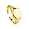 Gold Plated Silver Signet Ring The ICONIC, Ring Size: Adjustable, image 