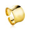 Sleek Gold-Plated Silver Ring The Liquid, Ring Size: Adjustable, image 