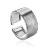 Contemporary brush finish sterling silver unisex ring The ICONIC, Ring Size: Adjustable, image 