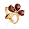 Chic Gold Garnet Ring The Flora, Ring Size: 6 / 16.5, image 