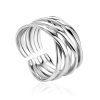 Twisted Silver Ring The ICONIC, Ring Size: Adjustable, image 