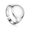 Chunky Silver Signet Ring The ICONIC, Ring Size: Adjustable, image 
