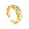 18ct Gold on Sterling Silver Abstract Molten Ring The Liquid, Ring Size: Adjustable, image 