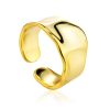 Statement 18ct Gold on Sterling Silver Molten Wave Ring The Liquid, Ring Size: Adjustable, image 
