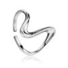 Silver Abstract Wave Ring The Liquid, Ring Size: Adjustable, image 