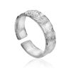 Textured Silver Ring The Liquid, Ring Size: Adjustable, image 
