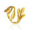 Floral Design Gilded Ring The Liquid, Ring Size: Adjustable, image 