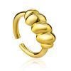 Gleaming Gilded Silver Adjustable Ring The Liquid, Ring Size: Adjustable, image 