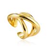 Twisted Gold Plated Silver Adjustable Ring The ICONIC, Ring Size: Adjustable, image 