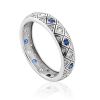 Chic Golden Diamond Sapphire Band Ring, Ring Size: 8 / 18, image 