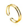 Stylish Gilded Silver Double Band Ring The ICONIC, Ring Size: Adjustable, image 