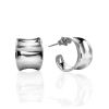 Sterling Silver Creole Stud Hoop Earrings The Liquid, image 