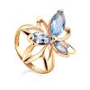 Chic Floral Design Gold Topaz Ring The Verbena, Ring Size: 8 / 18, image 