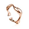 Rose Plated Silver Wave Stacking Ring The Liquid, Ring Size: Adjustable, image 