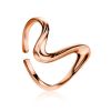 Rose Plated Silver Abstract Wave Ring The Liquid, Ring Size: Adjustable, image 