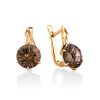 Fabulous Gold Smoky Quartz Earrings, image 