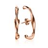 Hammered Rose Plated Silver Cuffed Earrings The Liquid, image 