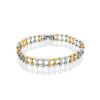 Fashionable Two Tone Gold Crystal Bracelet, image 