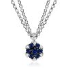 White Gold Necklace With Sapphire Diamond Pendant, image 