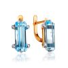 Lustrous Gold Topaz Diamond Earrings, image 