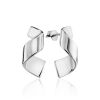 Chic Silver Twisted Stud Earrings The Liquid, image 