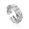 Textured Matt Silver Ring The Liquid, Ring Size: Adjustable, image 
