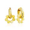 Boho Chic Gold Plated Silver Hoops With Honey Amber The Palazzo, image 