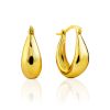Trendy Gold Plated Silver Hoop Earrings The Liquid, image 