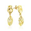 Chic Gold Plated Silver Dangles With Luminous Lemon Amber The Palazzo, image 