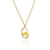 Boho Style Gilded Silver Necklace With Natural Amber Pendant The Palazzo, image 