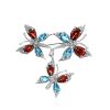 Wonderful Silver Crystal Butterfly Brooch, image 