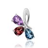 Silver Pendant With Bright Multicolor Crystals, image 