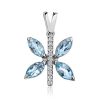 Butterfly Motif Silver Topaz Pendant, image 