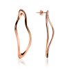 Smooth Stylish  Rose Plated Silver Earrings The Liquid, image 
